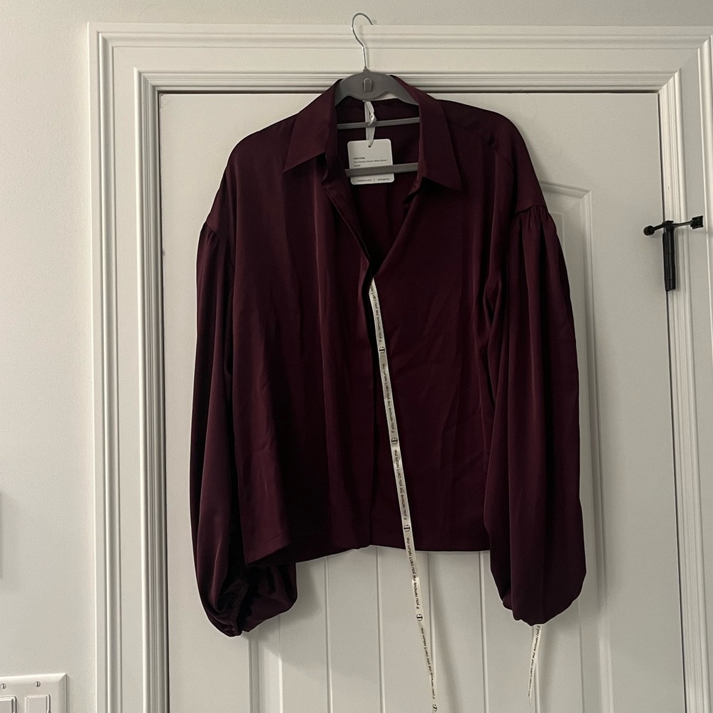 Vita Grace Merlot Puff sleeved blouse